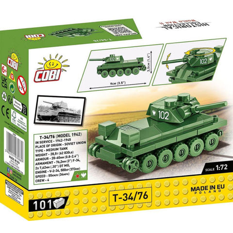 Image of World War 2 - T-34/76 Tank (101 Piece Kit)