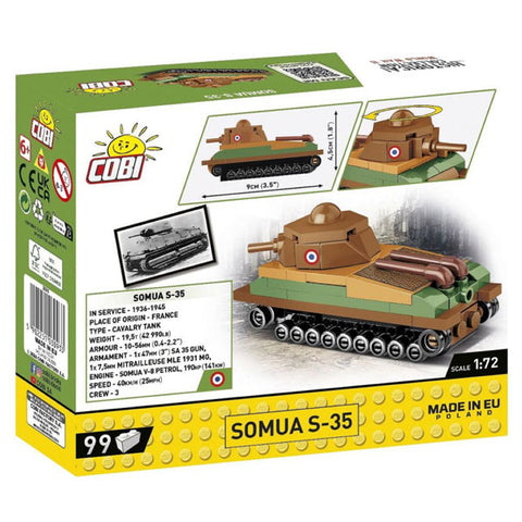 Image of World War 2 - Somua S-35 Tank (99 Piece Kit)