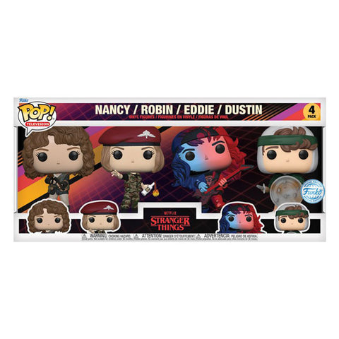 Image of Stranger Things - Nancy, Robin, Eddie & Dustin US Exclusive Pop! 4-Pack