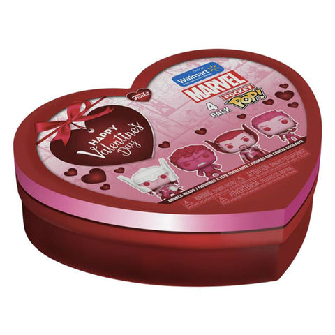 Image of Marvel Comics: Valentines 2024 - Pink US Exclusive Pocket Pop! 4-Pack Heart Box