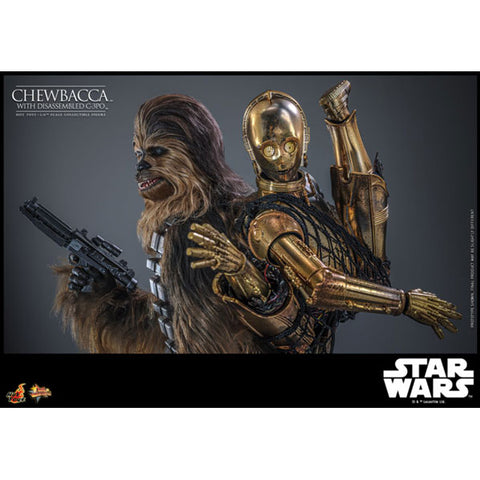 Image of Star Wars - Chewbacca with Disassembled C-3PO 1:6 Scale Collectable Action Figure