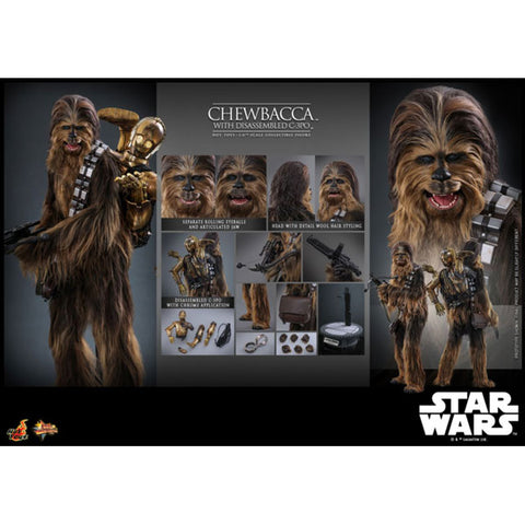 Image of Star Wars - Chewbacca with Disassembled C-3PO 1:6 Scale Collectable Action Figure