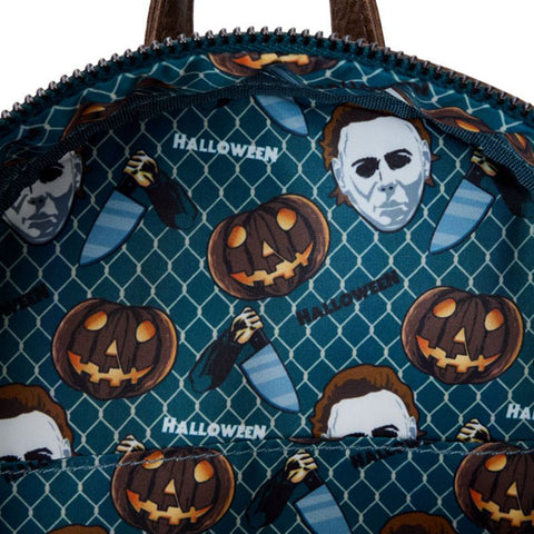 Image of Halloween - Michael Myers Pumpkin Glow Mini Backpack (with Coin Bag)