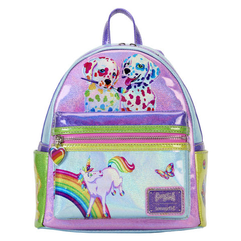 Image of Lisa Frank - Holographic Glitter Color Block Mini Backpack