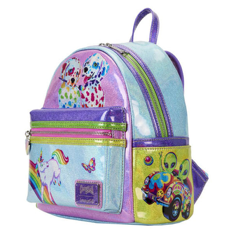 Image of Lisa Frank - Holographic Glitter Color Block Mini Backpack