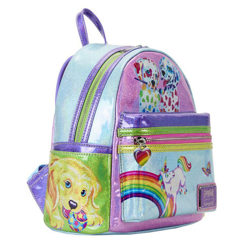 Image of Lisa Frank - Holographic Glitter Color Block Mini Backpack