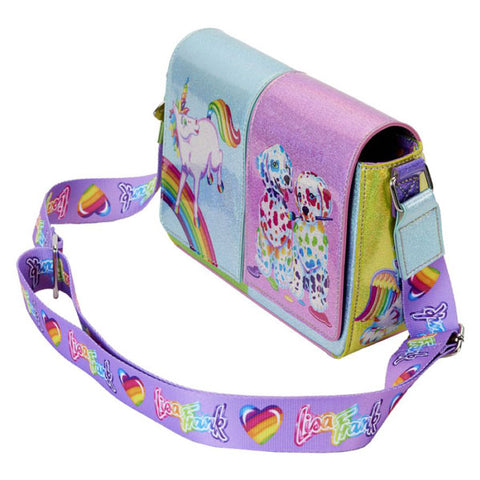 Image of Lisa Frank - Holographic Glitter Color Block Crossbody Bag