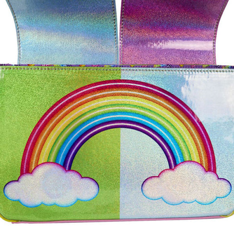 Image of Lisa Frank - Holographic Glitter Color Block Crossbody Bag
