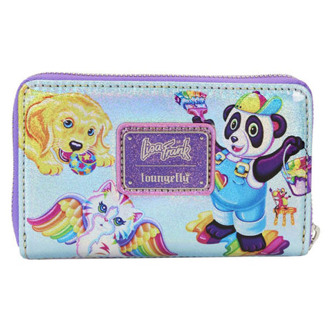 Image of Lisa Frank - Holographic Glitter Color Block Zip Around Wallet