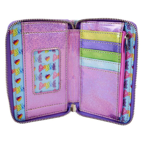 Image of Lisa Frank - Holographic Glitter Color Block Zip Around Wallet