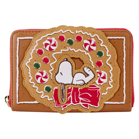 Image of Peanuts - Snoopy Gingerbread Wreath Scented Zip Around Wallet