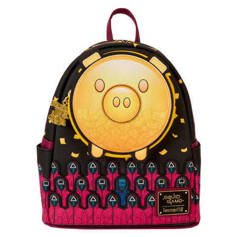 Image of Squid Game - Piggy Bank Masked Men Glow Mini Backpack