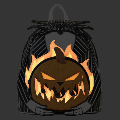 Image of The Nightmare Before Christmas - Jack Pumpkin Glow Head Mini Backpack