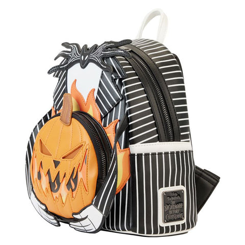 Image of The Nightmare Before Christmas - Jack Pumpkin Glow Head Mini Backpack