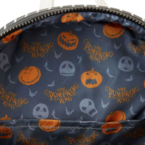 Image of The Nightmare Before Christmas - Jack Pumpkin Glow Head Mini Backpack