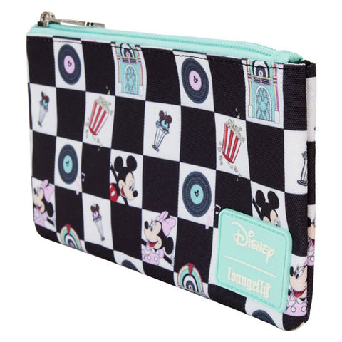 Image of Disney - Mickey & Minnie Date Diner AOP Nylon Wristlet