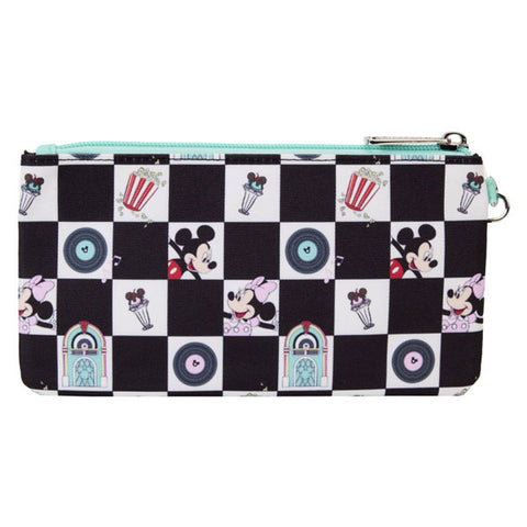 Image of Disney - Mickey & Minnie Date Diner AOP Nylon Wristlet