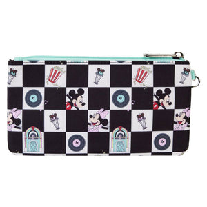 Disney - Mickey & Minnie Date Diner AOP Nylon Wristlet