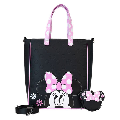 Image of Disney - Minnie Floral Rock the Dots Tote Bag w/Coin Bag