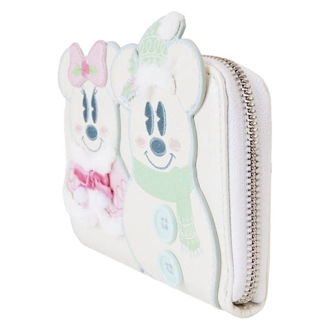 Image of Disney - Mickey & Minnie Pastel Snowman Zip Around Wallet