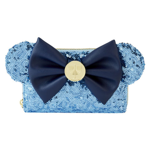 Image of Disney - Minnie Mouse Hanukkah Sequin Zip Around Wallet
