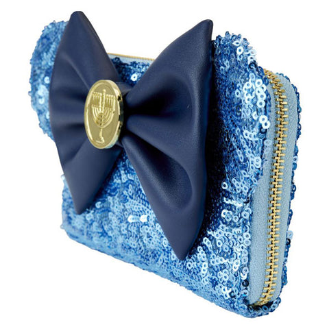 Image of Disney - Minnie Mouse Hanukkah Sequin Zip Around Wallet