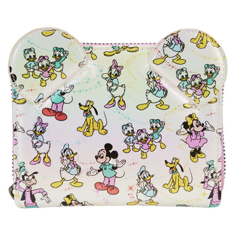 Image of Disney: D100 - Classic All-Over Print Iridescent Zip Around Wallet