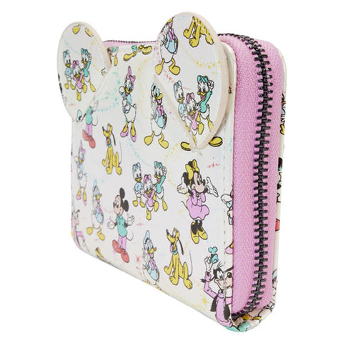 Image of Disney: D100 - Classic All-Over Print Iridescent Zip Around Wallet