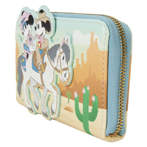 Image of Disney - Western Mickey & Minnie Zip Around Wallet
